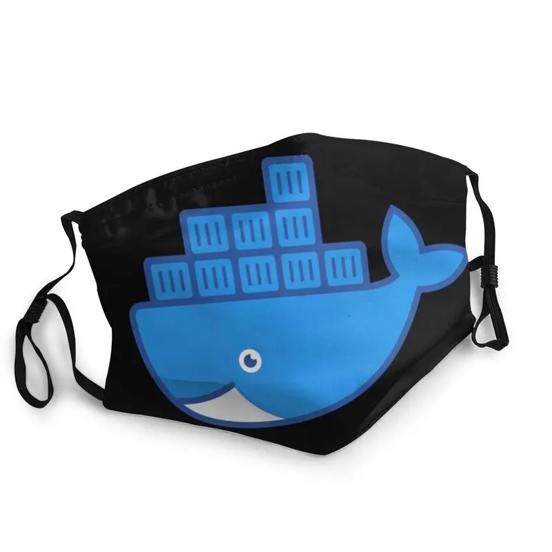 

Маска Docker с логотипом моющаяся унисекс, программатор кода для взрослых, маска для лица против пыли и смога, защитный чехол, респиратор, маска...