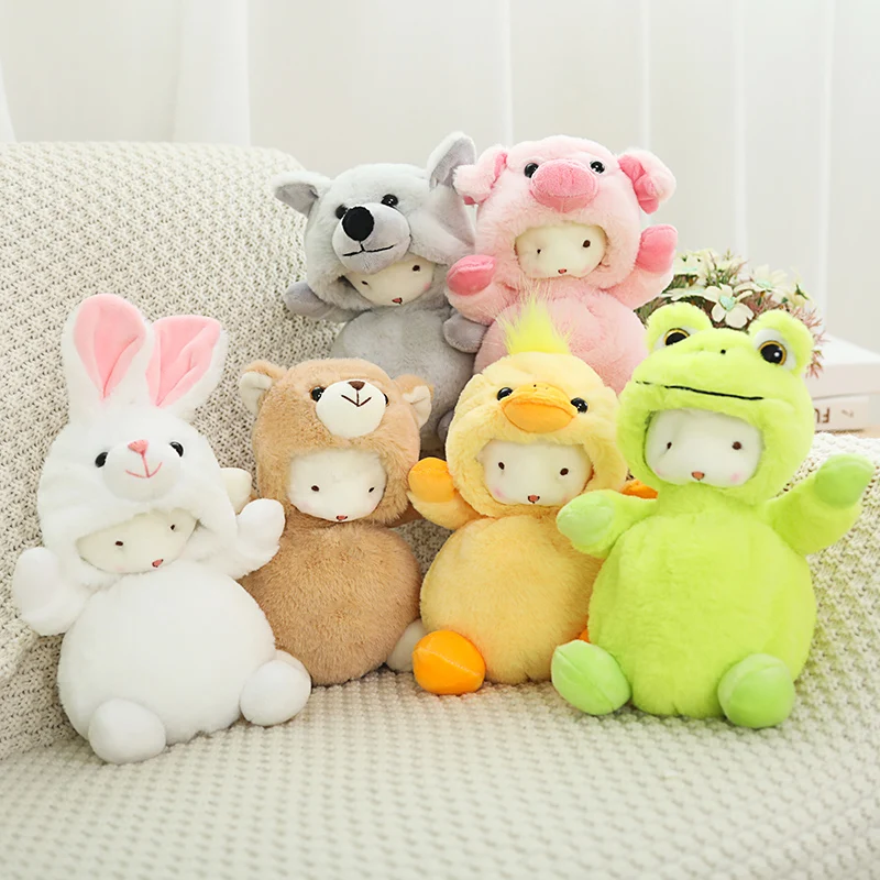 

Hot New net red turned small wool plush doll sheep rabbit rag children comfort sleep pillow bedroom AP