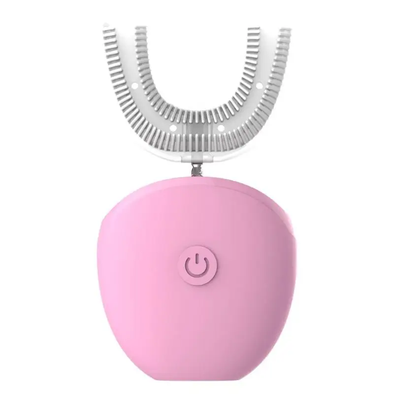 Pink Электрическая зубная щетка u-типа с usb-зарядкой, автоматическая звуковая зубная щетка, 360 градусов, без рук, зубная щетка для отбеливания зубов - Цвет: Pink