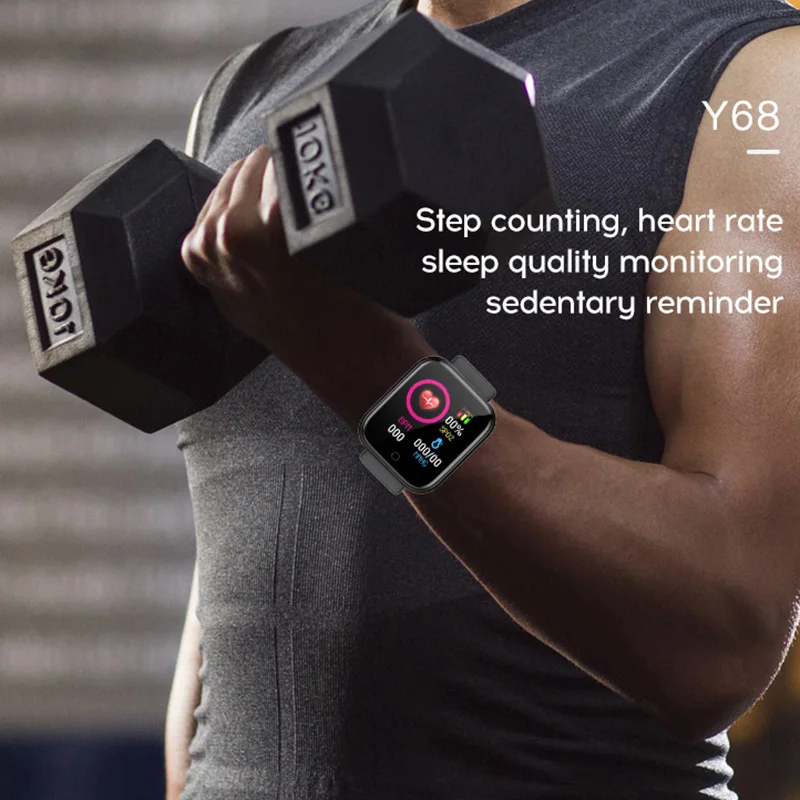 

2 PCS Y68 Smart Watches D20 Fitness Tracker Blood Pressure Smartwatch Heart Rate Monitor Wireless Wristwatch for IOS Android