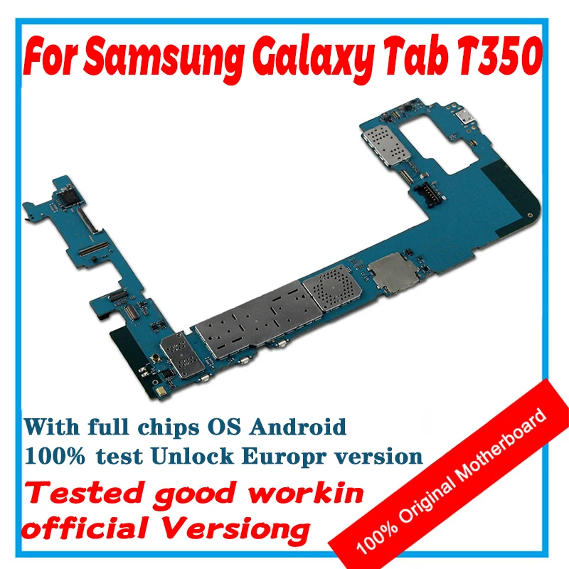 100% оригинальная разблокированная материнская плата для Samsung Galaxy Tab T350 с полными