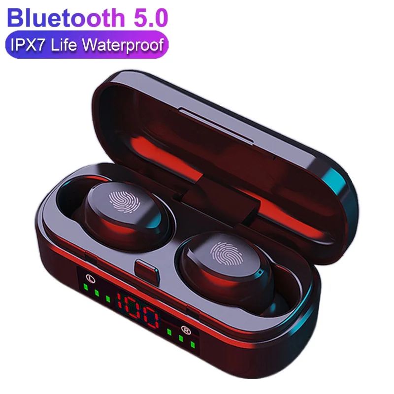 Беспроводные Bluetooth наушники Стереонаушники с 9D басами Водонепроницаемые