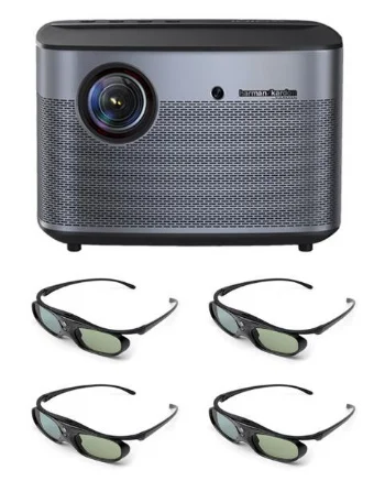 Glassic X4 Set XGIMI H2 1920*1080 dlp Full HD проектор 1350 ANSI люмен 3D проектор Поддержка 4K Android wifi мультимедийный проектор с технологией Bluetooth - Цвет: Glassic X4 Set