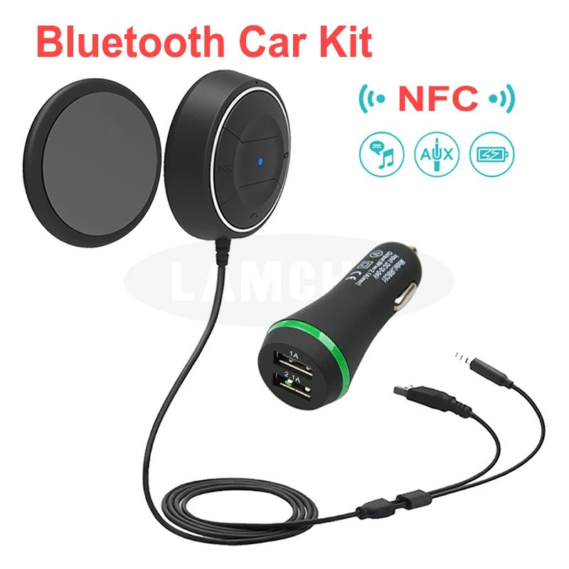 Двойной USB Зарядное устройство автомобильного комплекта громкой связи Bluetooth 4 0