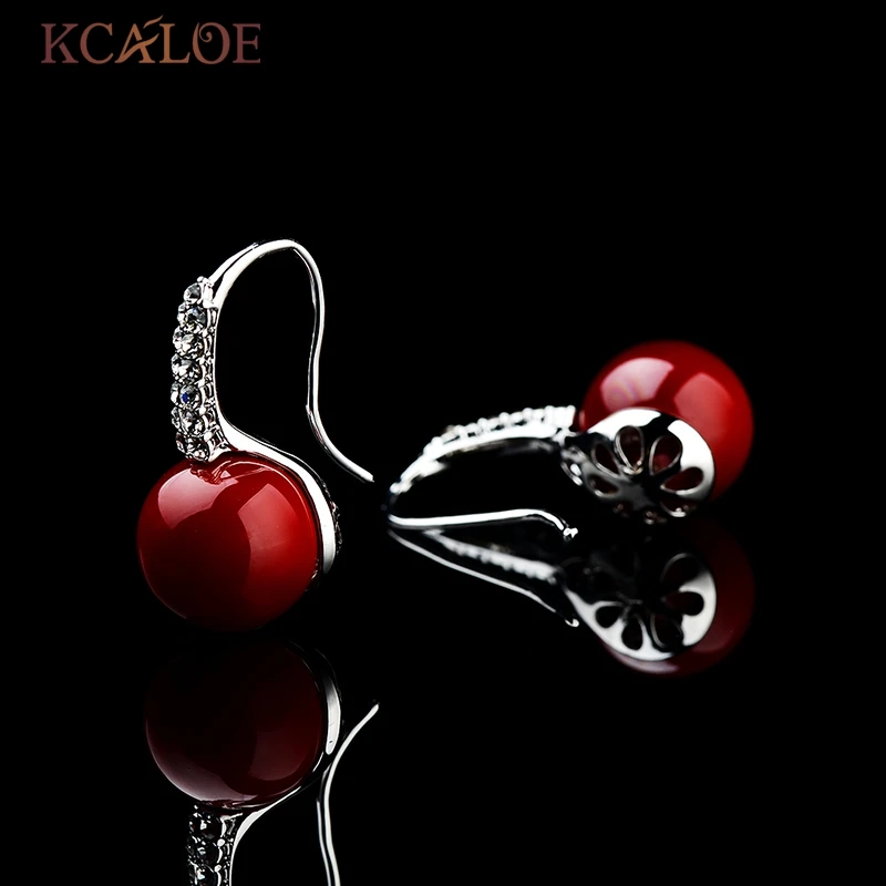 KCALOE Красные Серьги Ювелирные Изделия Модные Женские Висячие Серёжки Из Имитации