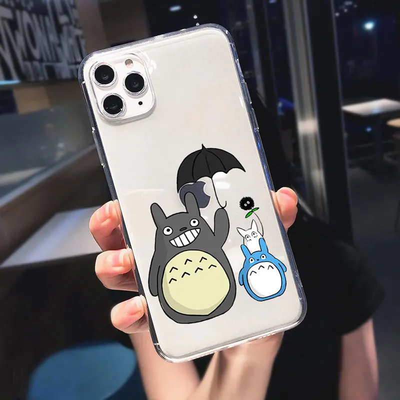 Cute Totoro Spirited Away Ghibli Miyazaki Anime Phone Case For iPhone 14 Pro Max 13 12 Pro Max 11 Pro 7 8 Plus XR XS Max Coque
