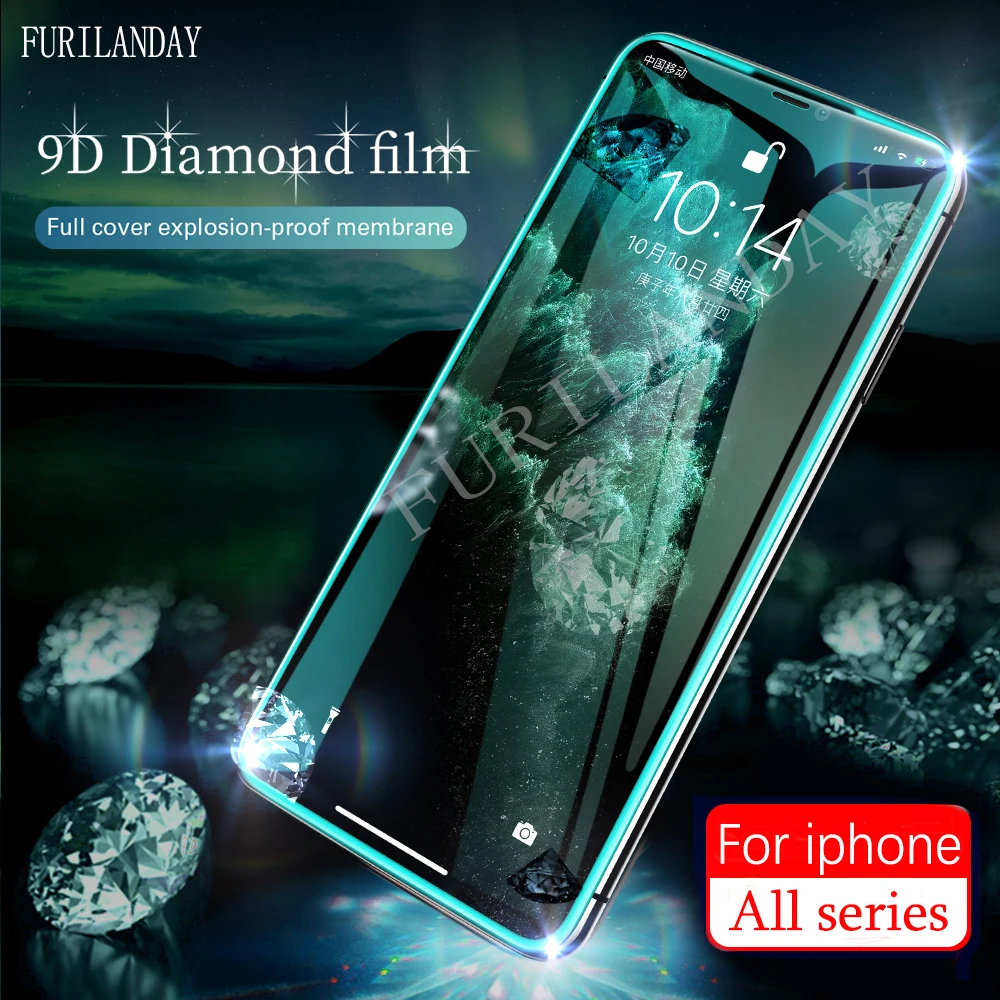 

Светящееся Защитное стекло для iPhone 6 7 8 plus XR XS, стекло с полным покрытием для iPhone 11 Pro Max, защита экрана, закаленное стекло