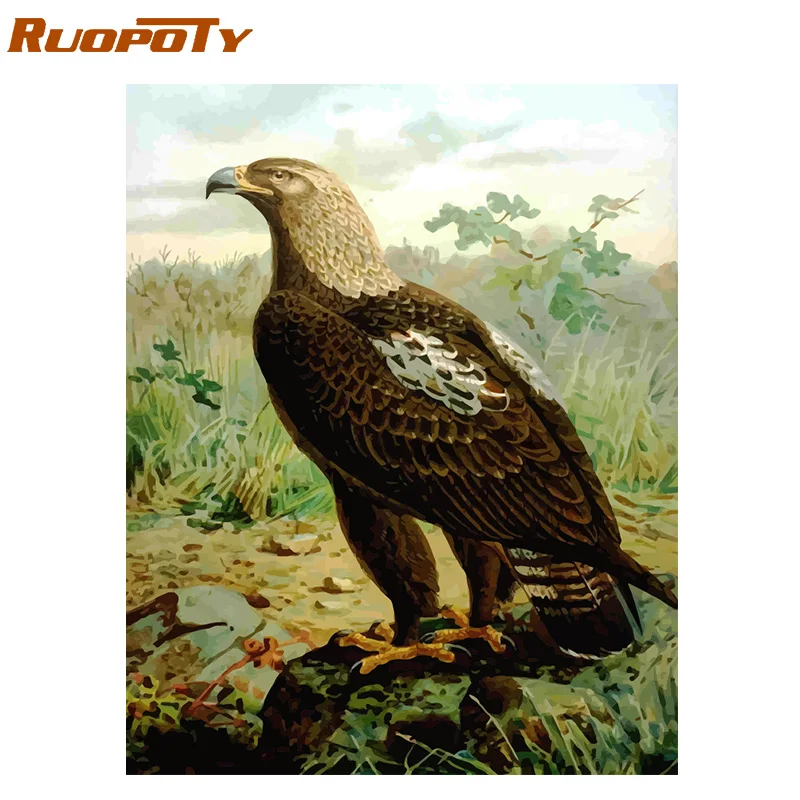 190820-18 Ruopoty рамка Diy Краска ing по номерам Бабочка Животные Современная Настенная живопись холст Рисование акриловая краска по номерам для домашний декор - Цвет: 190820-18