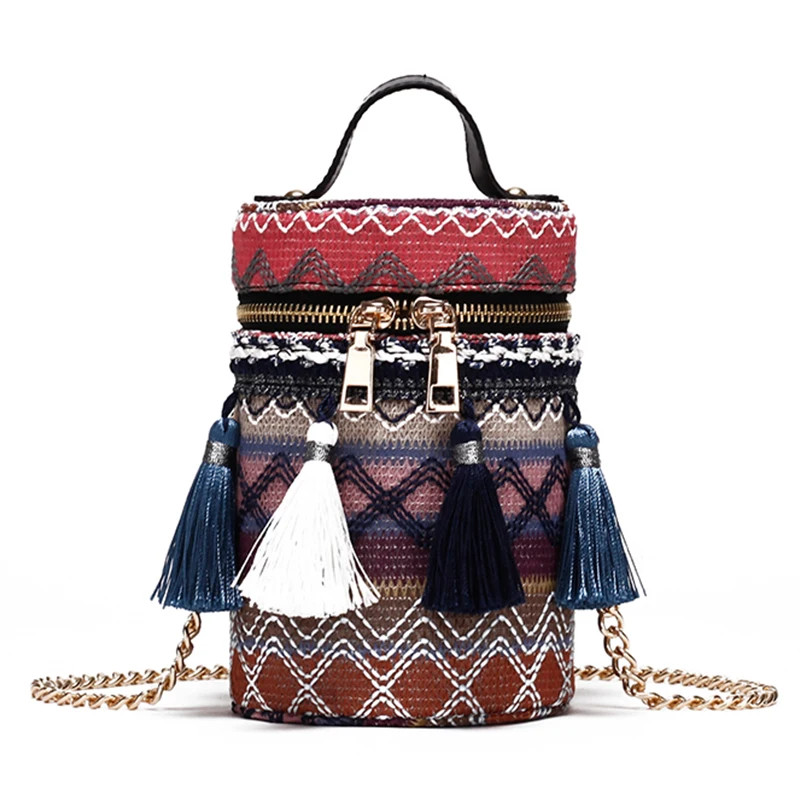 

Shoulder Bag c Bolsas Shoulder Bag Vintage Straw Woven Handbag Crossbody Bags Tassel Christmas 2021 Bags Sac
