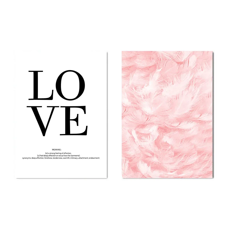 

Pink Feather Modern Canvas Poster Print Minimalist Nordic Wall Art Painting Scandinavian Decorative Picture Living Room Decor