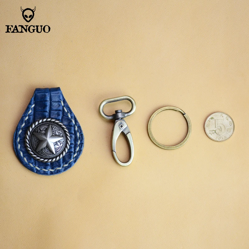 Брелок для ключей ручной работы из натуральной кожи винтажный кожаный