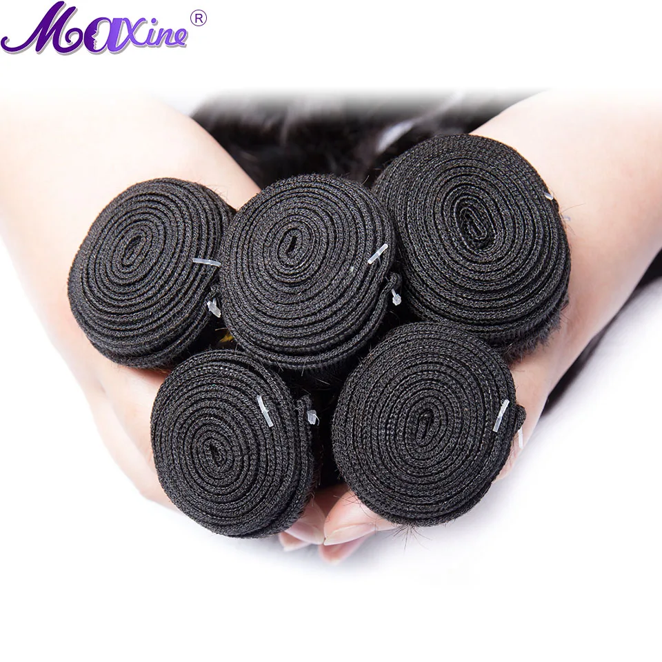 Малазийские пучки волос с закрытием объемные волнистые Maxine Remy человеческие 3 шт.