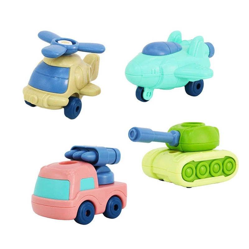 

Cartoon Take Apart Toy Aircraft Carrier Play Set with Tank Helicopter Fighter Missile Launcher Included for Kids