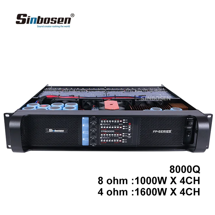 Sinbosen 8000Q 4 канала 1000 ватт солнечный модуль усилителя громкоговорителя для