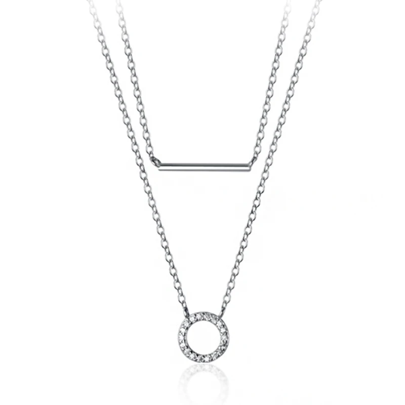 

Женское Двухслойное ожерелье из серебра 925 пробы