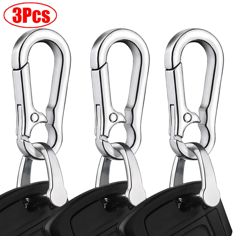 

1/3Pcs Men Stainless Steel Gourd Buckle Keychain Waist Belt Clip Anti-lost Buckle Hanging Classic Fashion Key Ring Car Decor