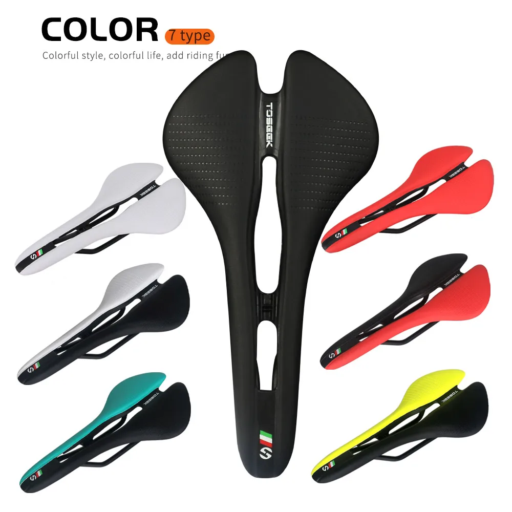 

TOSEEK Bicycle Saddle Road Mountain MTB Bike Saddle Cycling Bicycle Seat Bike Seat For Mens Womens Bike Parts Black/Red/White