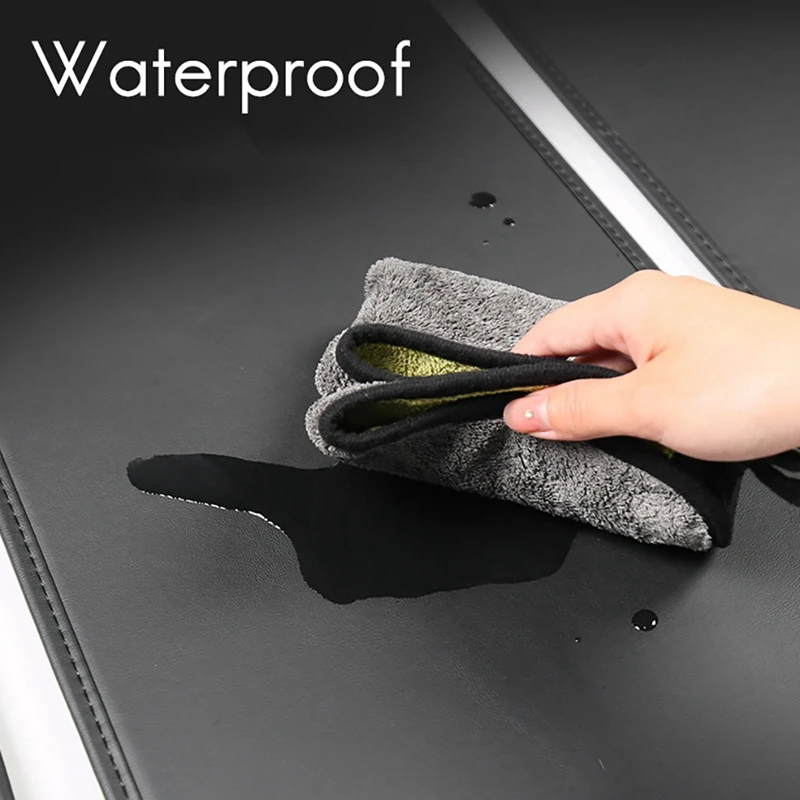 

for Tesla Model Y Leather Rear Seats Trunk Anti-Kick Pads Protector Kick Clean Mat Pad Kit Black