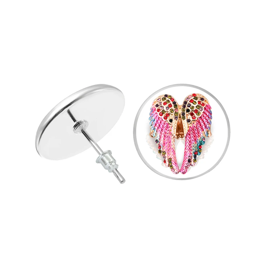 Модные серьги с крыльями ангела серьги-гвоздики талисман амулет панк байкерские