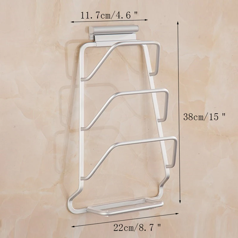 

Storage Rack Multifunctional Home Kitchen Lid Multi-Layer Storage Holder Creative Space Aluminum Wall Hanging Lid Storage Rack
