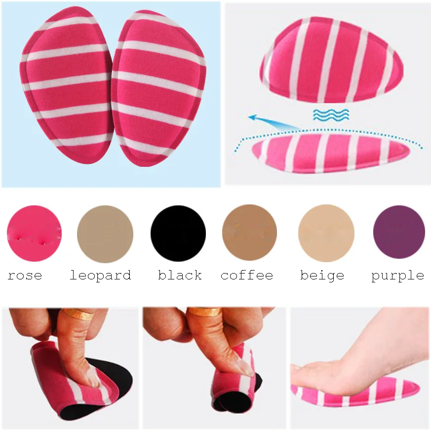 Forefoot Insoles Shoes Sponge Pads High Heel Soft Insert Anti-Slip Foot Protection Pain Relief Women shoes insert Cushion 1Pair