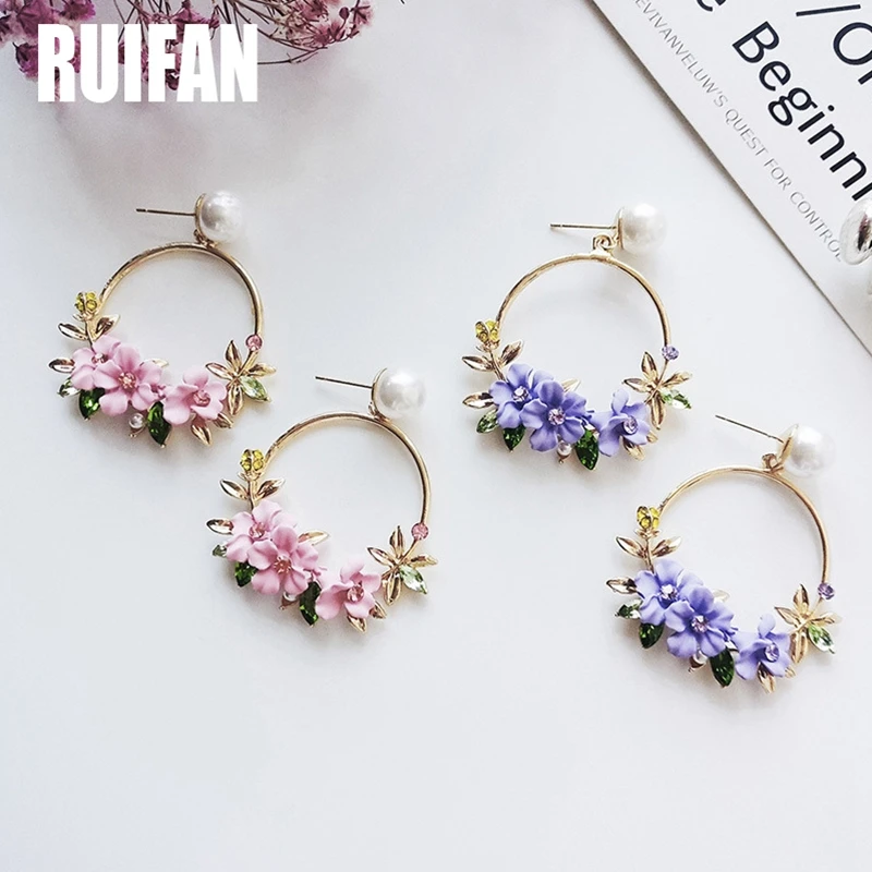 Ruifan с милым круглым куртки в Корейском стиле цветочным рисунком крупноразмерные