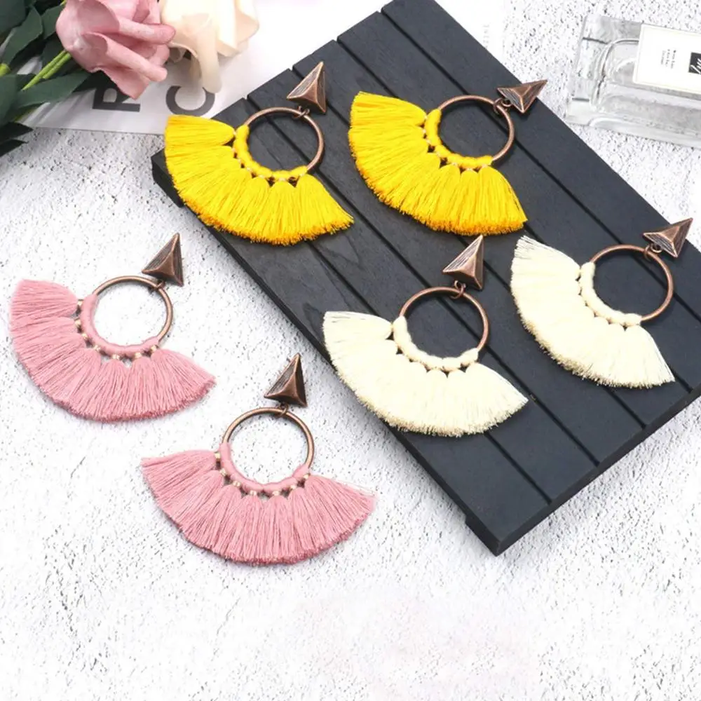 EVBEA 6 пар серьги с кисточками гипоаллергенный большой обруч висячие бахрома Boho