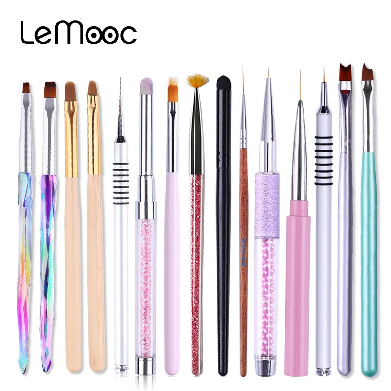 Кисть для ногтей LEMOOC в форме полумесяца ручка рисования лака инструменты