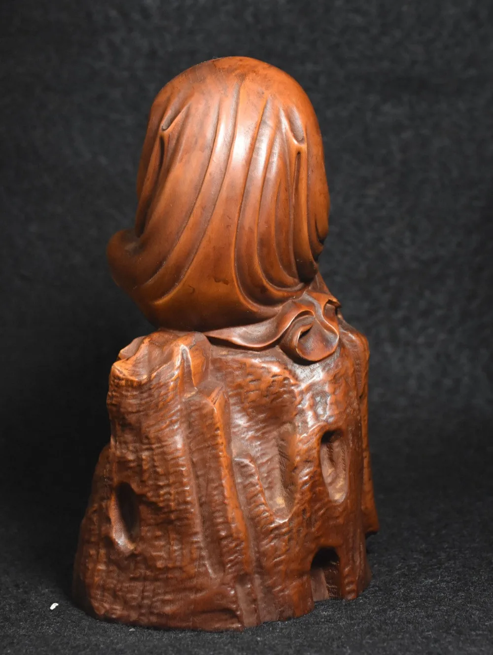 

Christmas Chinese Buddhism Boxwood Wood Carved Sleep Arhat Monk Buddha Statue Sculpture Halloween