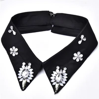 luxury detachable collar diy women lady fake collar with glitter rhinestones pearl suit party clothing decoration accessories