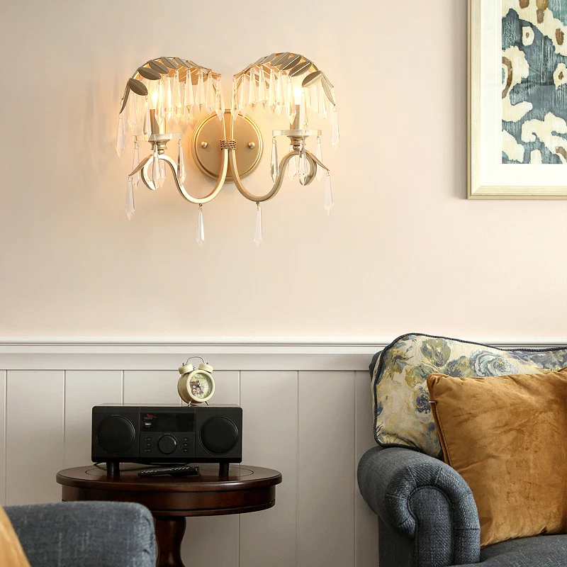 Хрустальная настенная лампа американский светильник для гостиной спальни