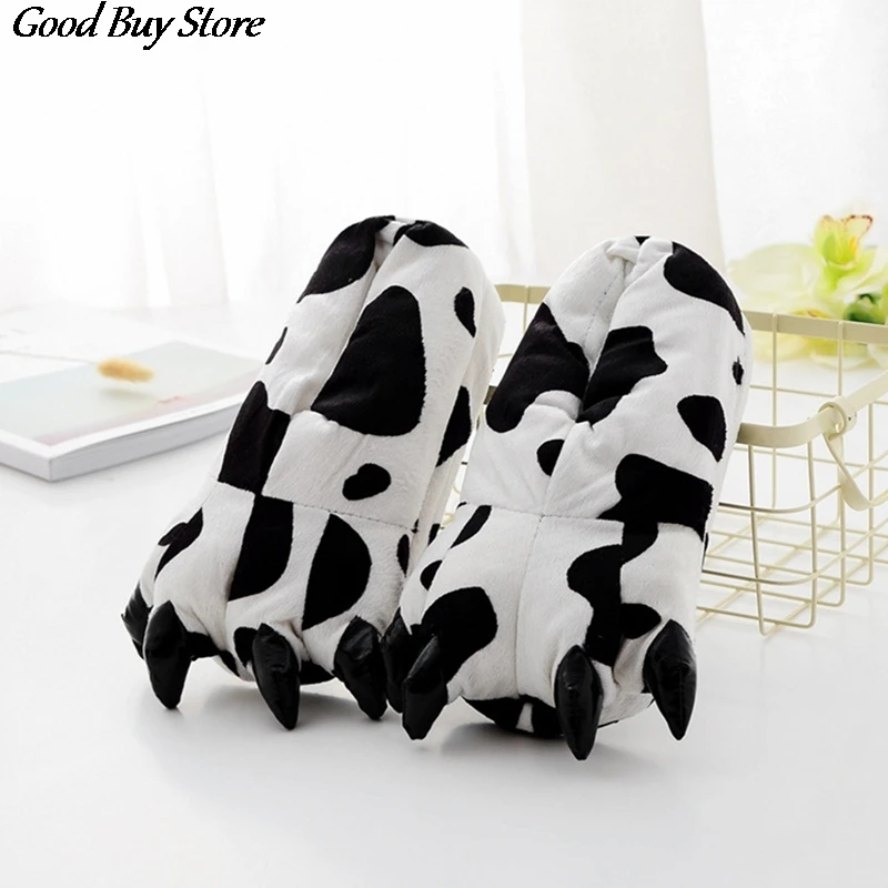 

Winter Spring Comfortable Soft Footwear Animal Foot Slippers Warm Fur Indoor Floor Shoes Children Adult Paw Funny Claw Slipper