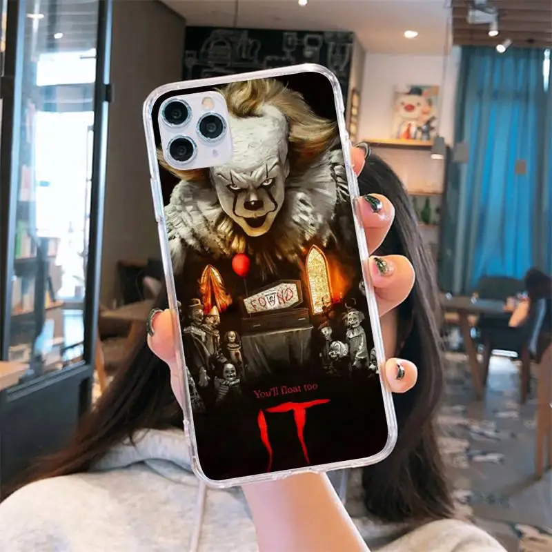 

Stephen King's It horror movie Phone Case Transparent for iPhone 6 7 8 11 12 s mini pro X XS XR MAX Plus
