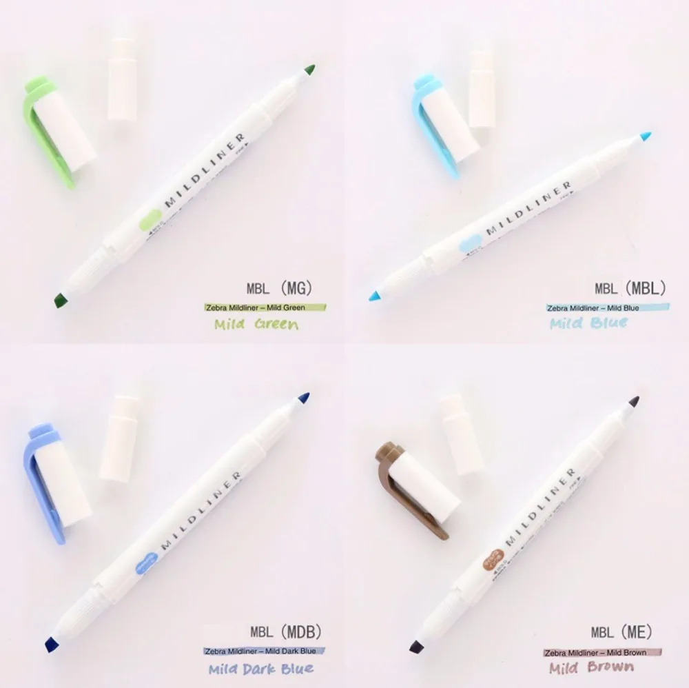 1PC Japanese stationery zebra Mild liner double headed fluorescent pen hook pen highlighter pen color Mark pen kawaii