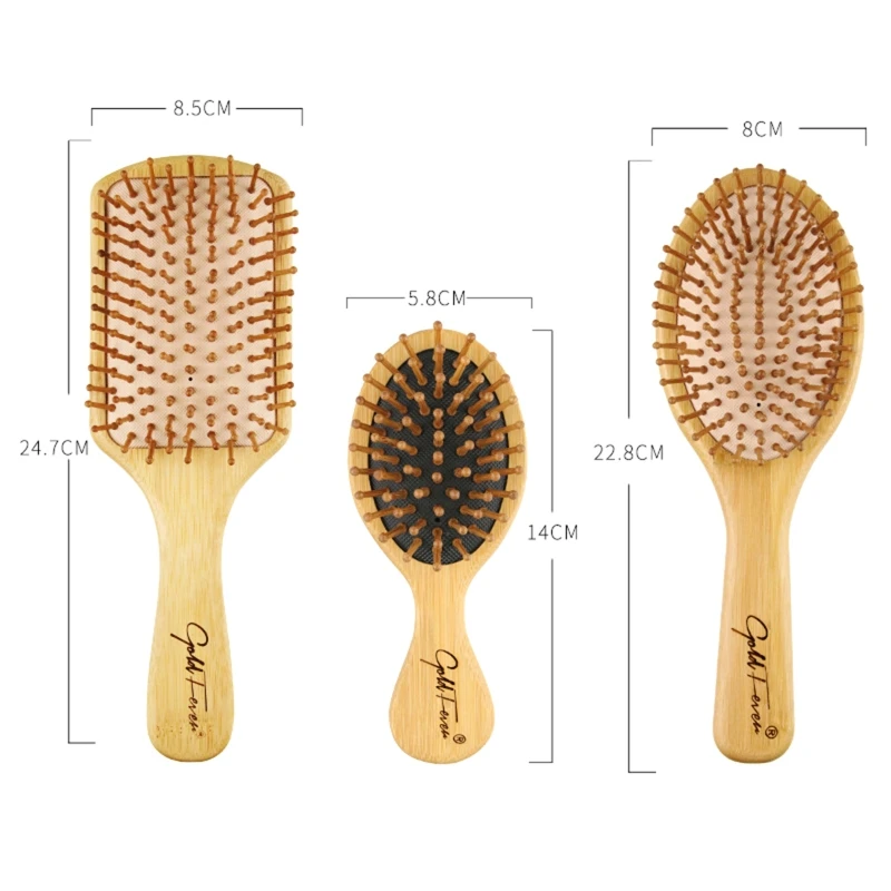 

6Pcs Wood Combs Set Healthy Paddle Scalp Hairbrush Bamboo Cushion Head Massage Brush Hair Care
