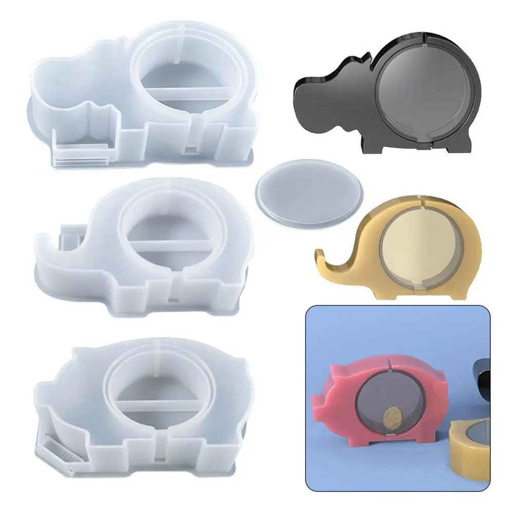 

DIY Epoxy Resin Mold Elephant Hippo Piggy Bank Home Decoration Silicone Mold