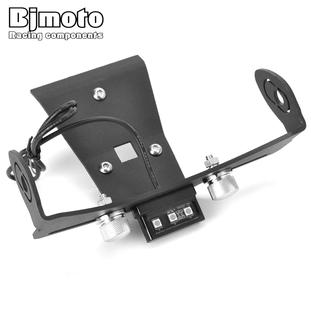 Черный мотоцикл сторона номерного знака Кронштейн с пластиной света для Honda CB650F