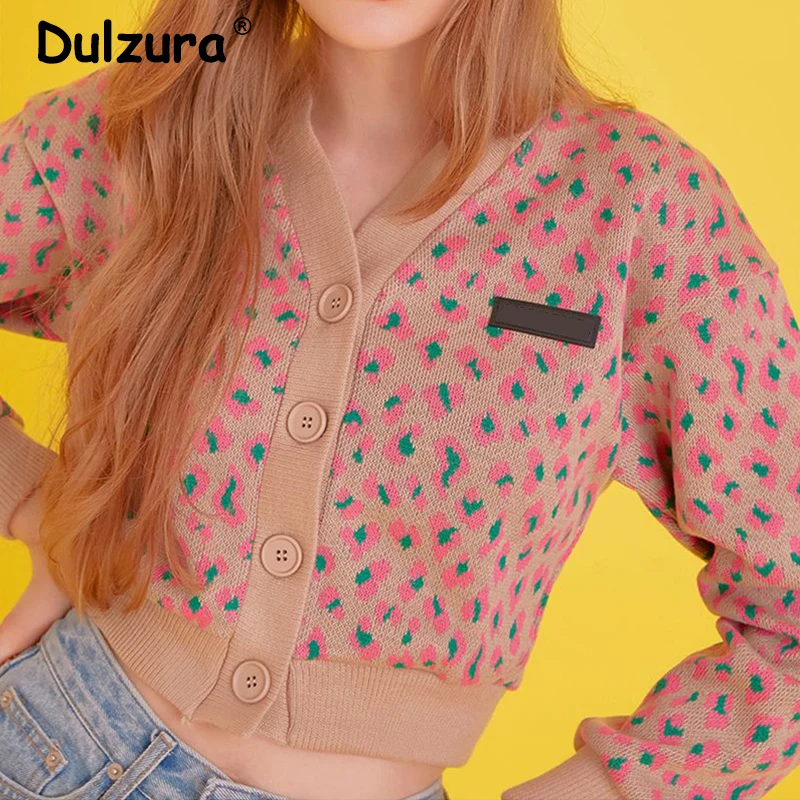 Весенне-осенний Новый вязаный кардиган с принтом в Корейском стиле коллекция 2020