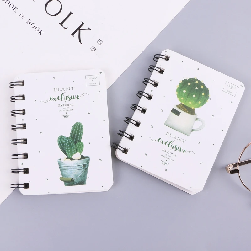 

1Pc Cute Cactus Daily Office Supplies Planner Spiral Notebook Diary Notepad Memo Pad