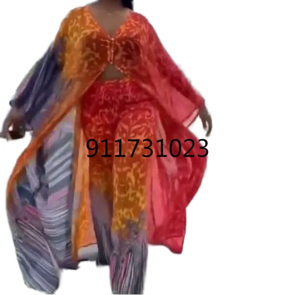 2 Piece Set Women Africa Clothes African Dashiki New Fashion Two Suit Long Tops + Wide Pants Party Plus Size For Lady | Женская одежда