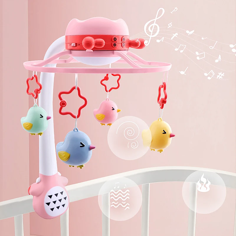 

Baby Bedside Bell With Light Rotating With Sound Effect Fetal Sound Light Rotating Bed Bell Puzzle Baby Toys