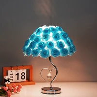 European Table Lamp Rose Flower LED Night Light Bedside Lamp Home Wedding Party Decor Atmosphere Night Light Sleep Lighting