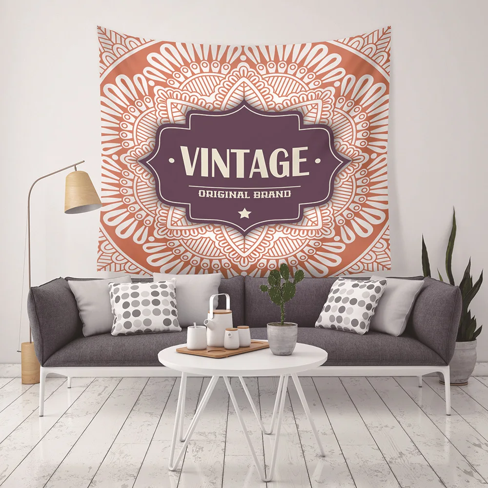 

Yaapeet 1pc Polyester Bohemia Wall Tapestry Dining-room Pretty Letter Pattern Hanging Tapestry High-quality Vintage Wall Decor