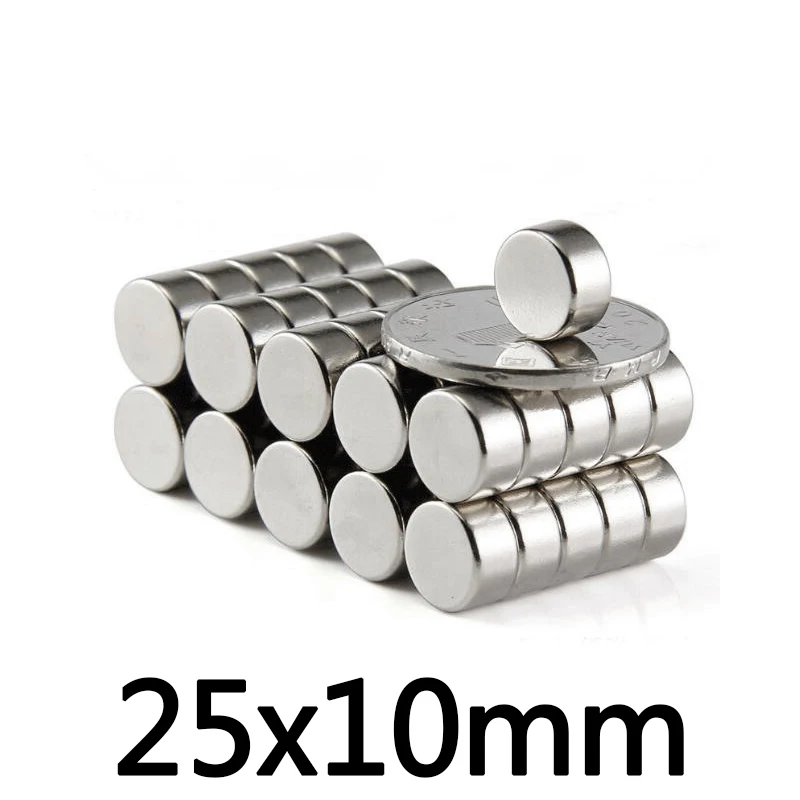 1/2/3/5/10 шт. 25 мм x 10 мощный редкоземельный магнит 25mmX10mm Круглые неодимовые магниты