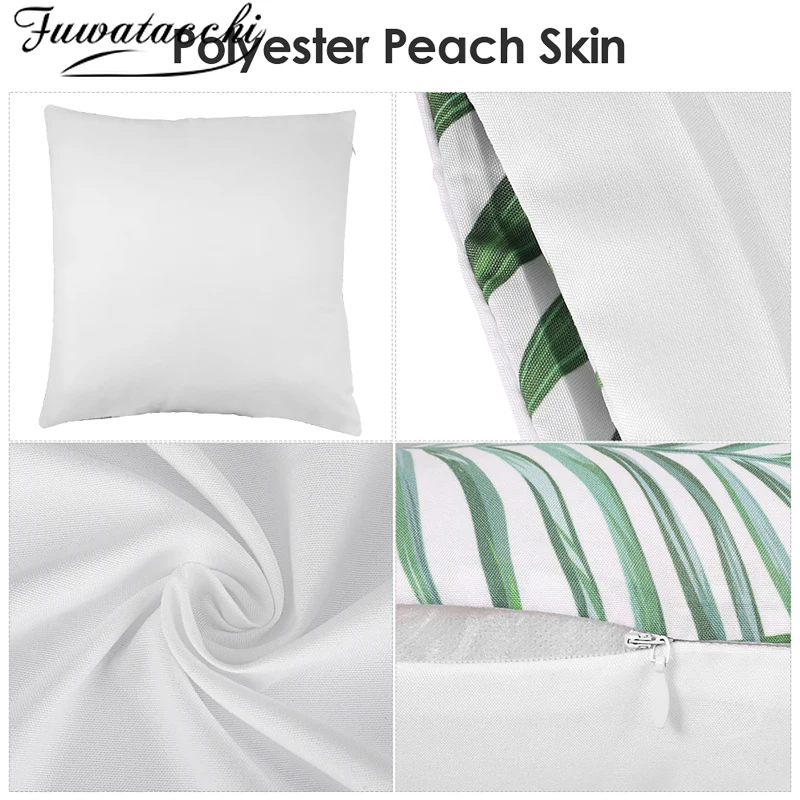 

Fuwatacchi Cushion Cover Blue Geometric Abstract Decorative Pillows Case Flower Pattern Designer Blue And Yellow Throw Pillows