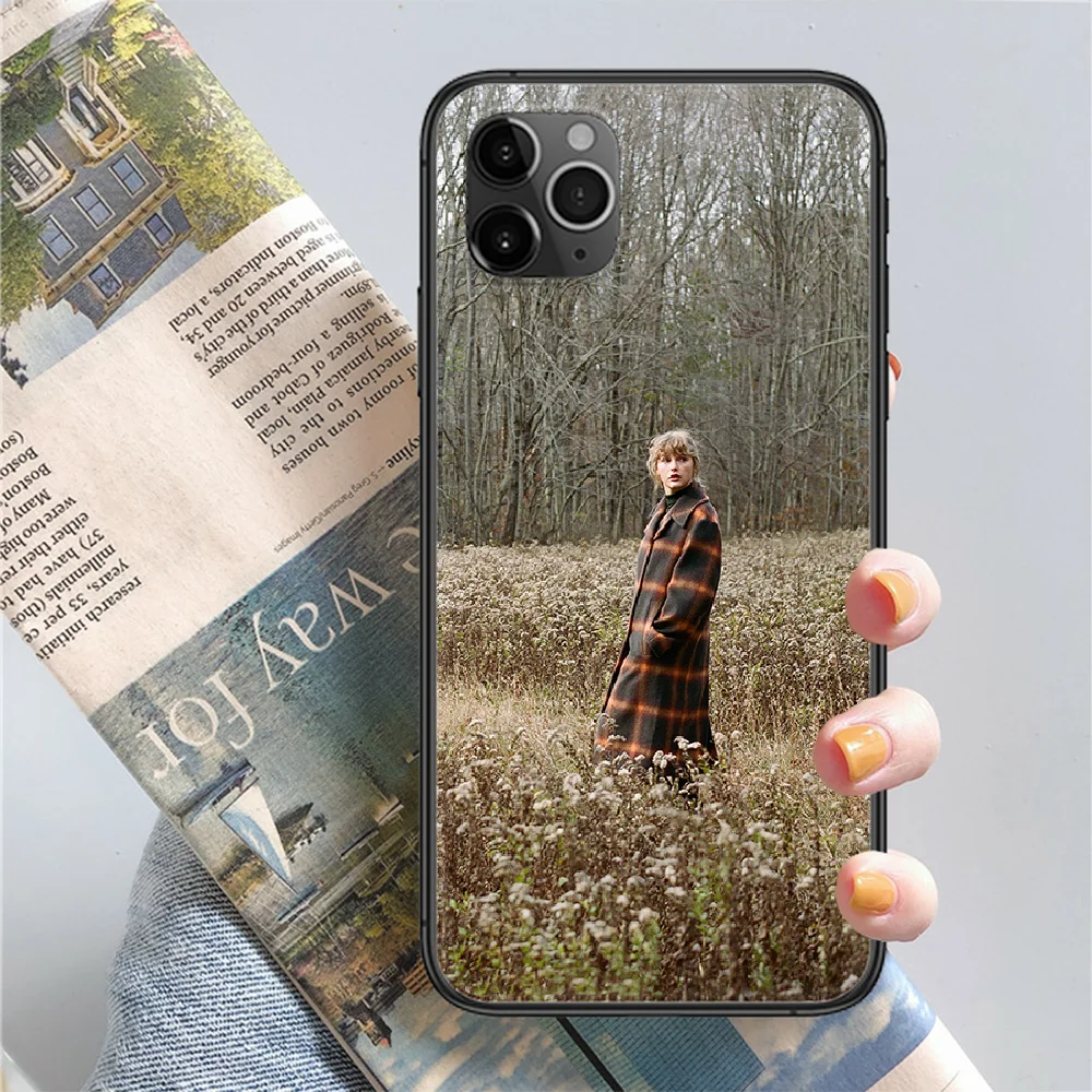 

Taylor Singer evermore Swifts Phone Case Cover Hull For iphone 5 5s se 2 6 6s 7 8 12 mini plus X XS XR 11 PRO MAX black tpu