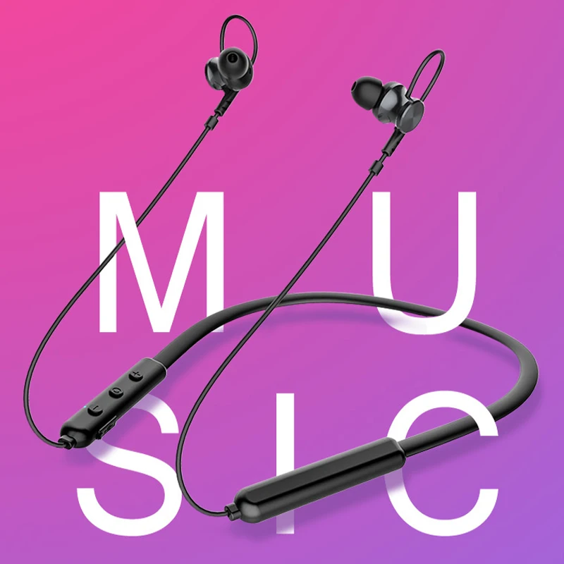 Розовые беспроводные наушники Bluetooth гарнитура спортивные стерео магнитные Auriculars