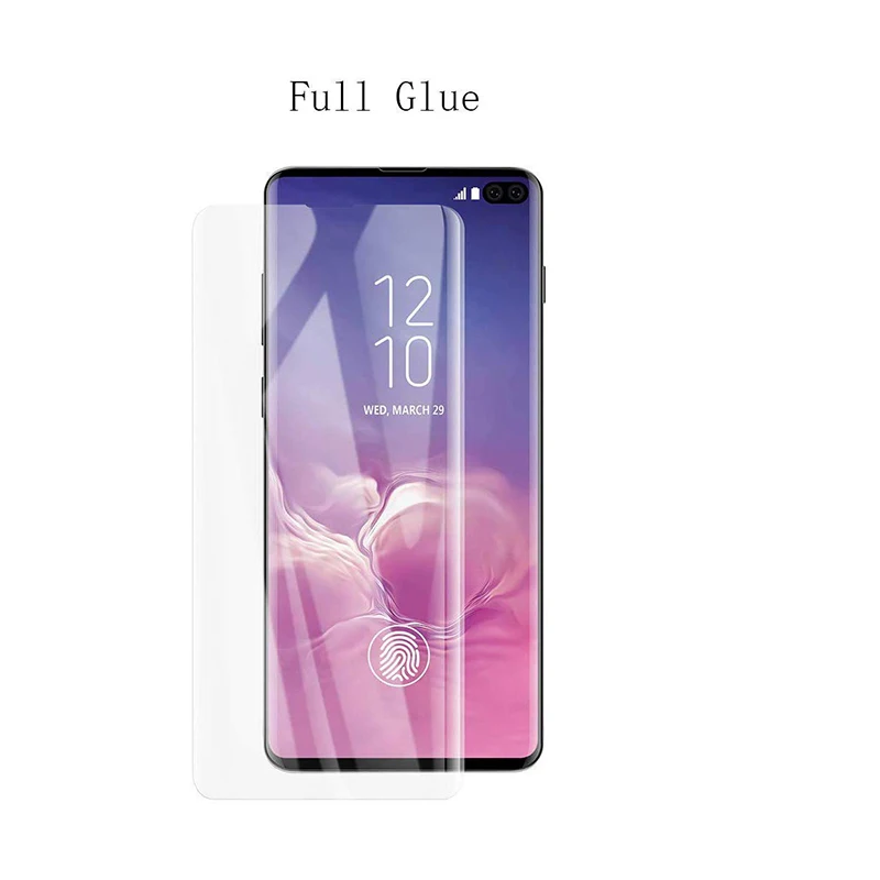 Защита для экрана Samsung S10 S10e Plus закаленное стекло с полным клеем Galaxy S 10 E защитная