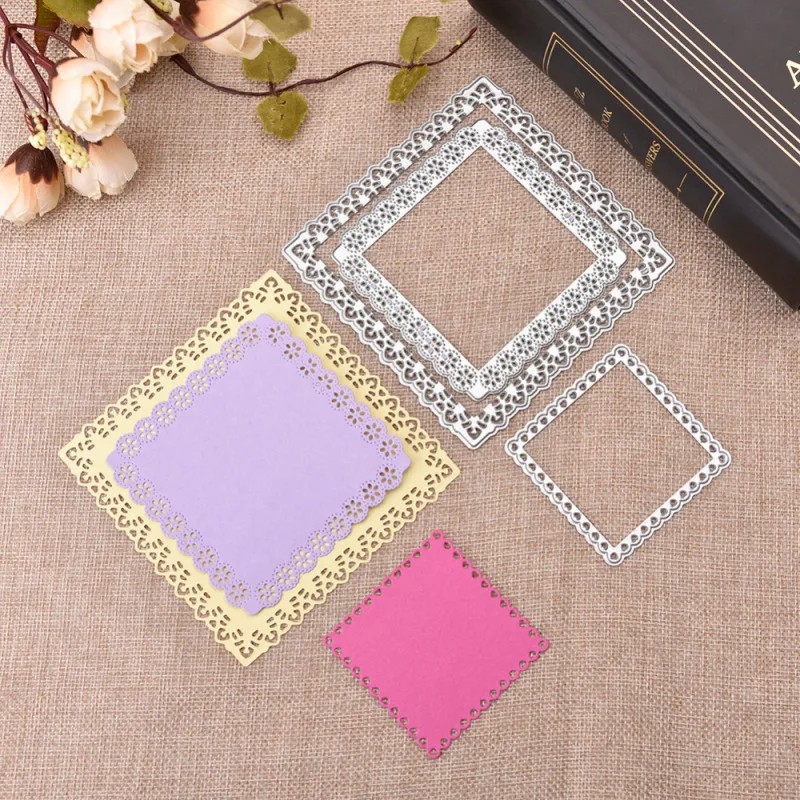 Вырубные штампы квадратная рамка металлическая форма кружевной фон для