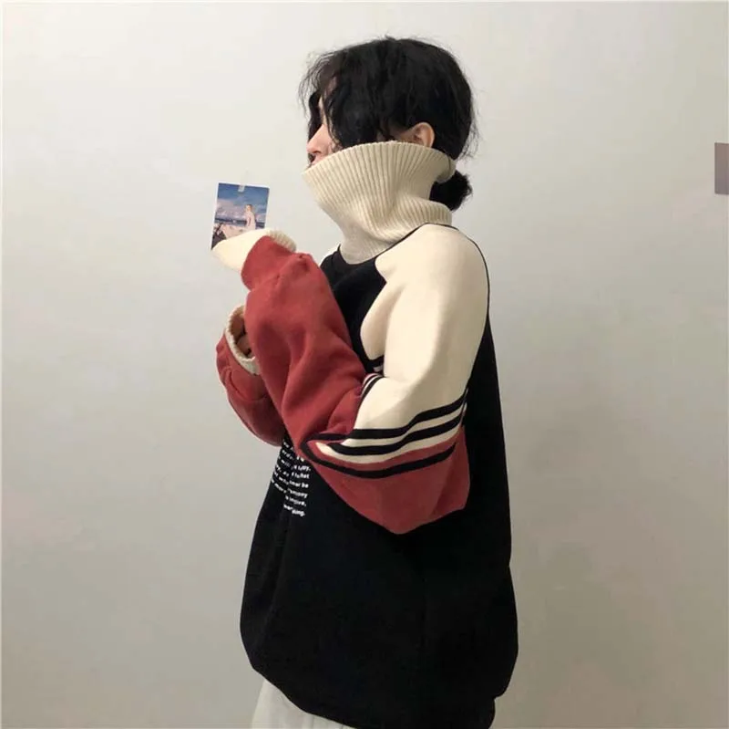 Свитшот NiceMix в стиле Харадзюку Женский пуловер с мультяшным рисунком и рукавами